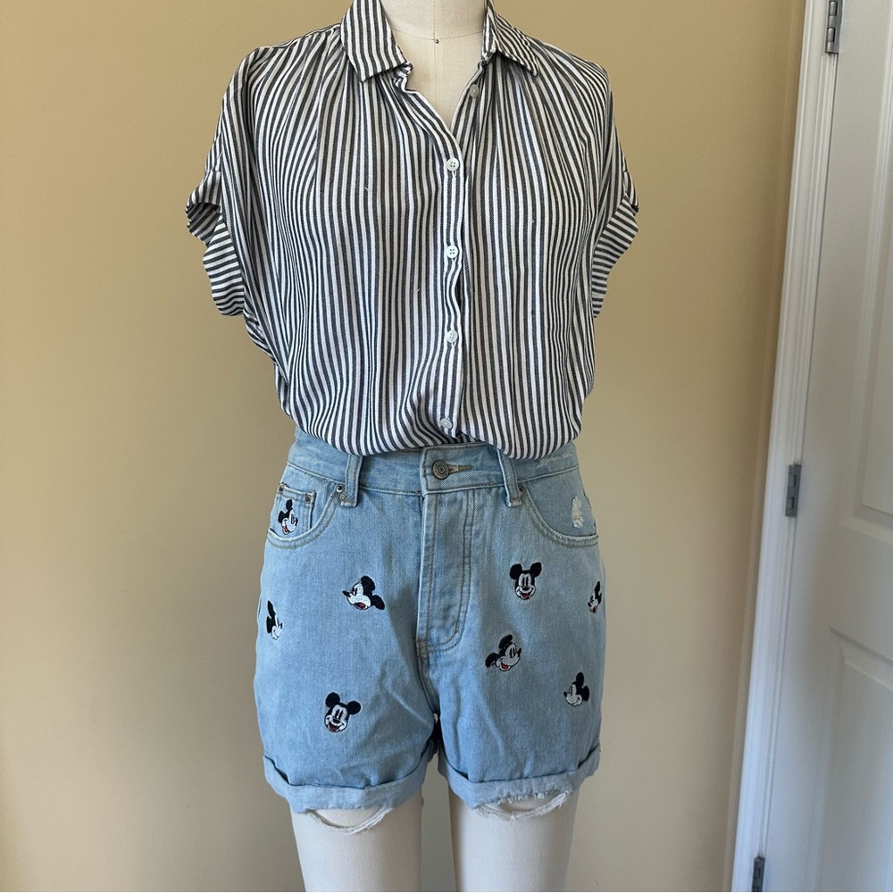 Madewell Women’s Central Shirt Dalton Stripe. Short Sleeve Size XXS